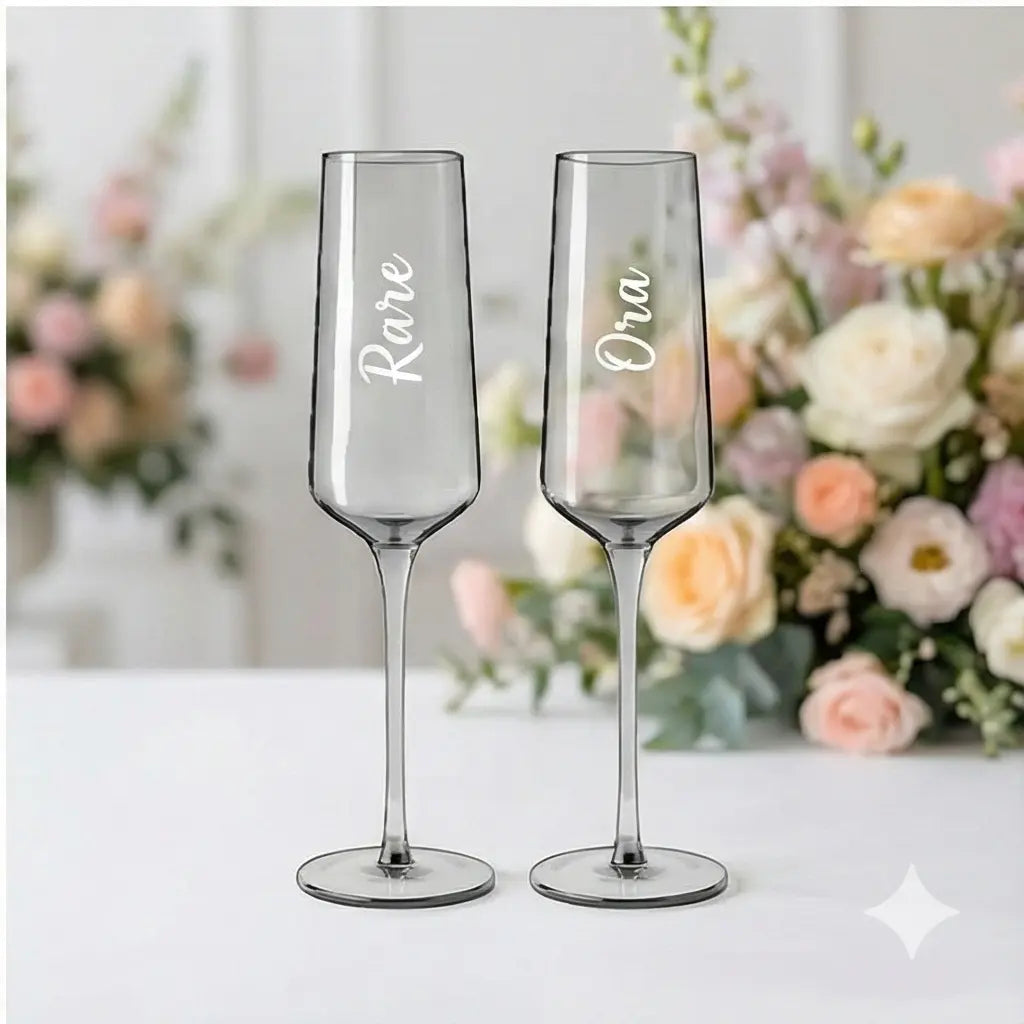 Personalized Champagne Flutes - Premium Engraved Champagne Glasses