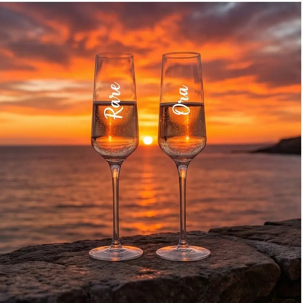 Personalized Champagne Flutes - Premium Engraved Champagne Glasses